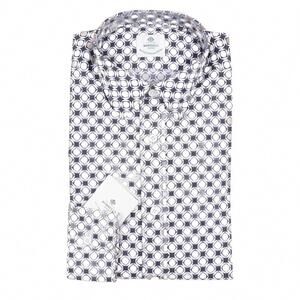 NEW LUIGI BORRELLI NAPOLI men's slim-fit patterned cotton shirt in light brown,